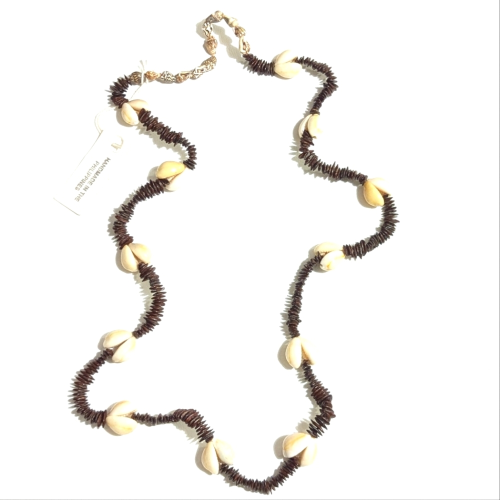 Handmade | Philippines | Coconut Shell and Cowrie Shell Beads | Natural |Mermaid